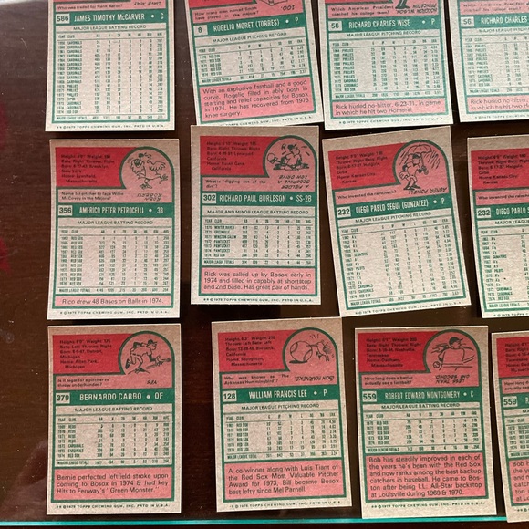❤️SOLD❤️1975 TOPPS MINI BOSTON RED SOX TEAM LOT 23 CARDS ERNIE BANKS LUIS TIANT - Picture 13 of 15